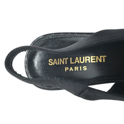 Saint Laurent Grosgrain St. Sulpice Chain Buckle Slingback Pumps 37 Black 7 of 7