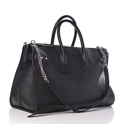 Saint Laurent Grained Calfskin Medium Souple Sac De Jour Duffle Black 3 of 9