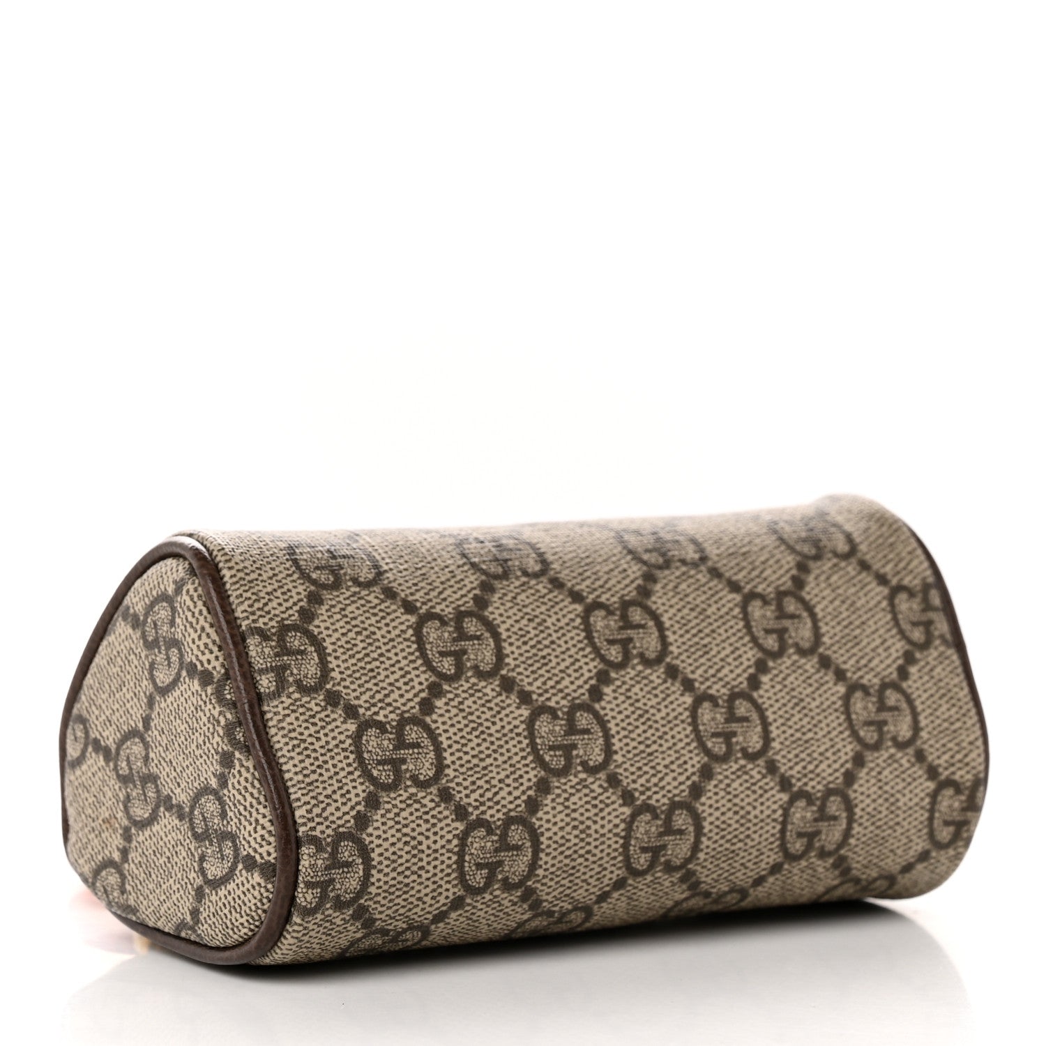 Gucci GG Supreme Monogram Strawberry Retro Interlocking G Barrel Coin Purse Beige Ebony 4 of 10