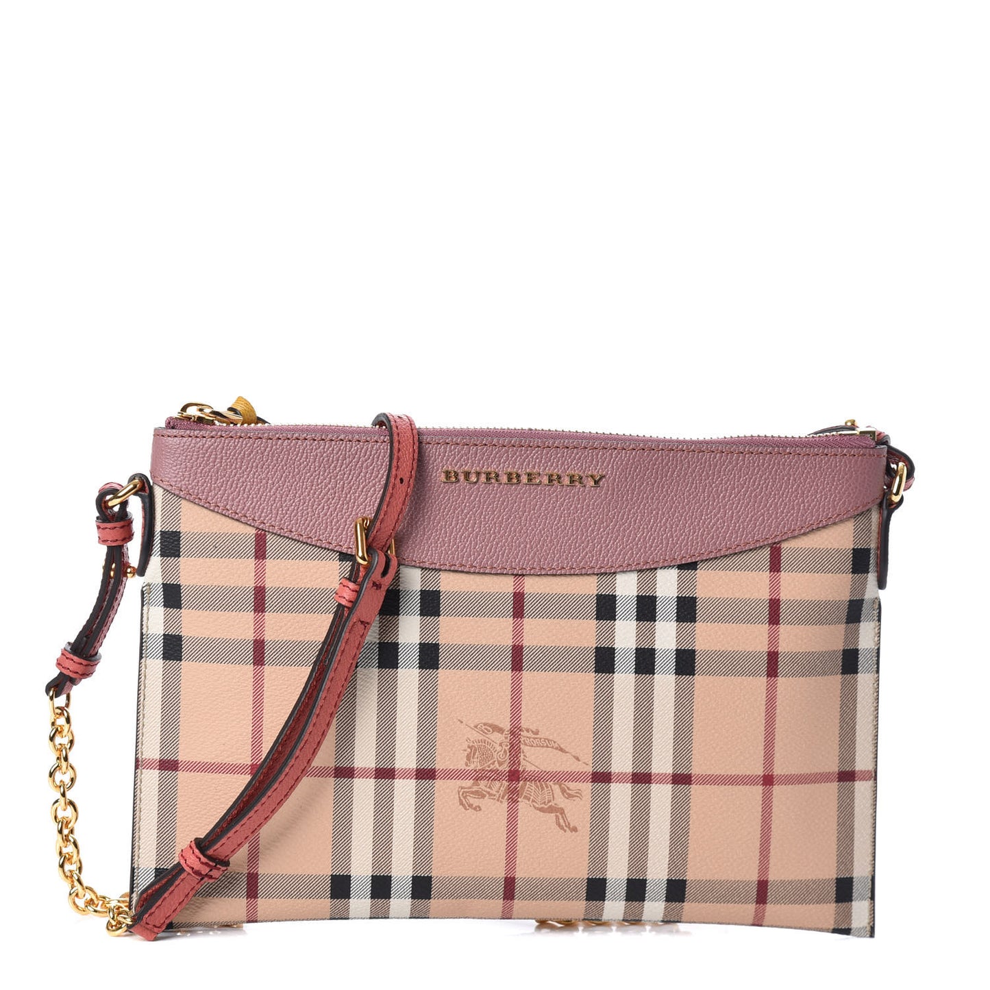 Haymarket Check Peyton Crossbody Clutch Bag Dusty Pink