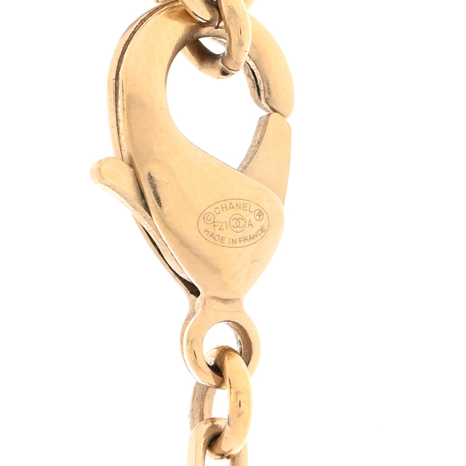 Chanel Crystal CC Medallion Necklace Gold 5 of 7