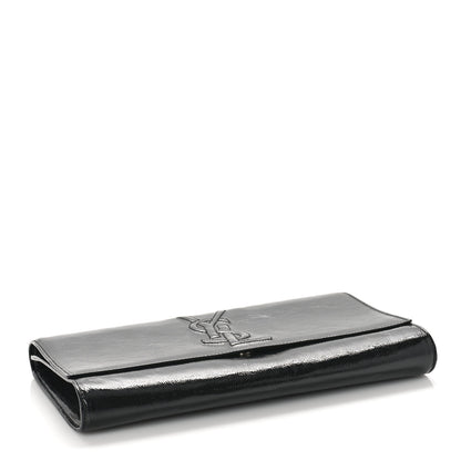 Saint Laurent Textured Patent Monogram Large Belle De Jour Clutch Black 4 of 8