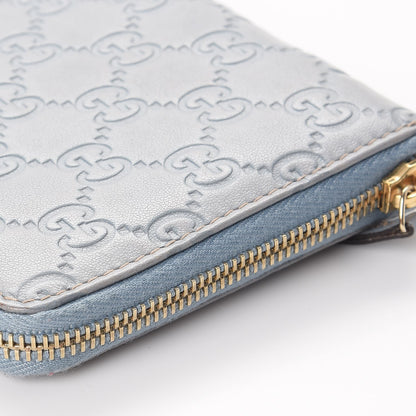 Gucci Guccissima Joy Zip Around Organizer Wallet Light Blue 11 of 13
