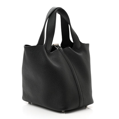Hermes Taurillon Clemence Picotin Lock 18 PM Black 3 of 12