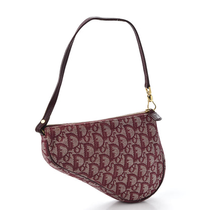 Christian Dior Monogram Mini Saddle Pochette Burgundy 2 of 10