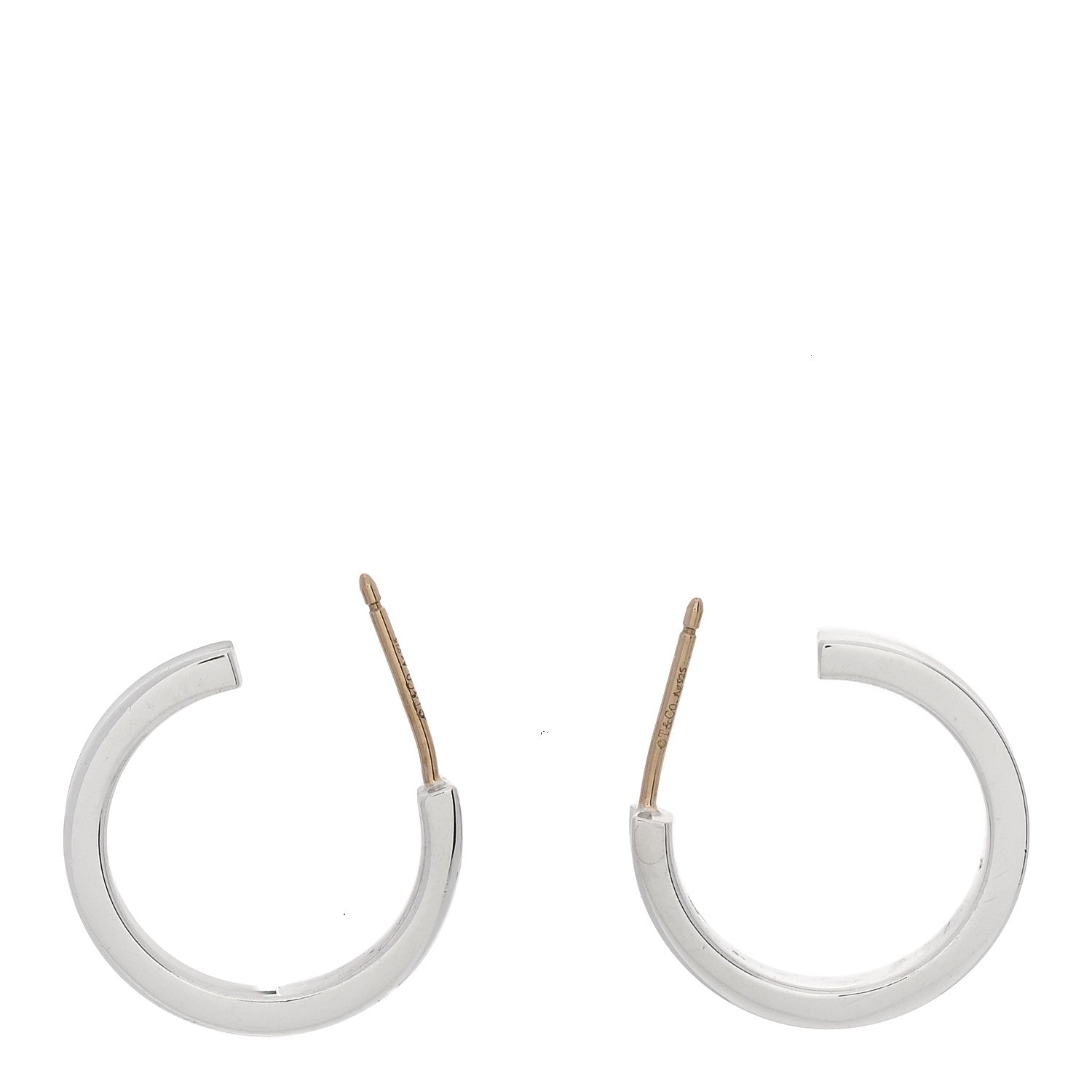 Tiffany Sterling Silver 1837 Small Narrow Hoop Earrings 3 of 5