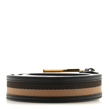 Fendi Canvas Calfskin Baguette Belt 85 34 Black Brown 2 of 6