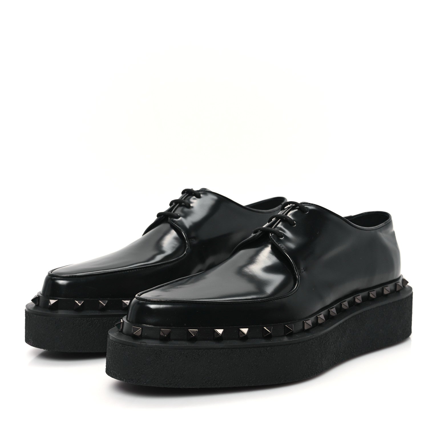 Valentino Garavani Calfskin Rockstud Womens M-Way Derby Loafers 41 Black 4 of 12