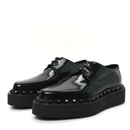 Valentino Garavani Calfskin Rockstud Womens M-Way Derby Loafers 41 Black 4 of 12
