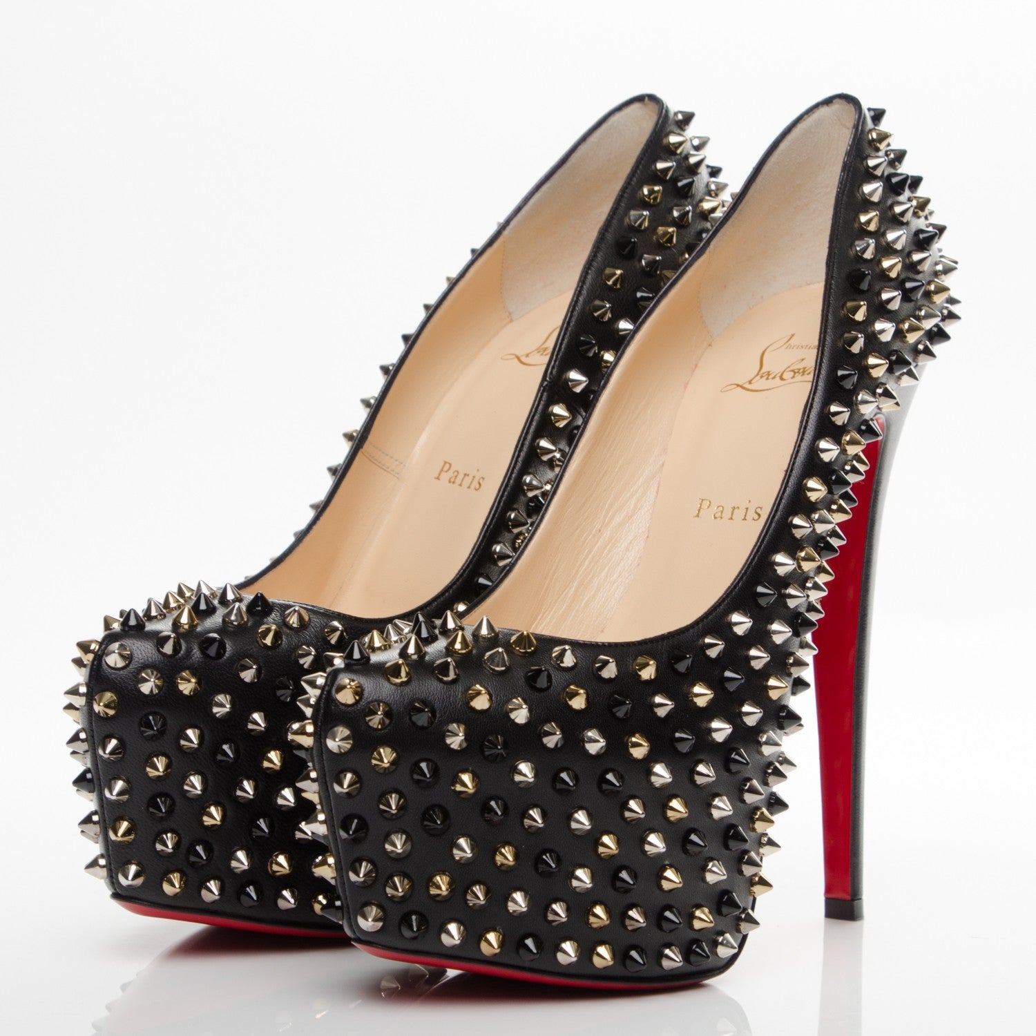 Christian Louboutin Nappa Daffodile Spikes 160 Pumps 39.5 Black 3 of 7