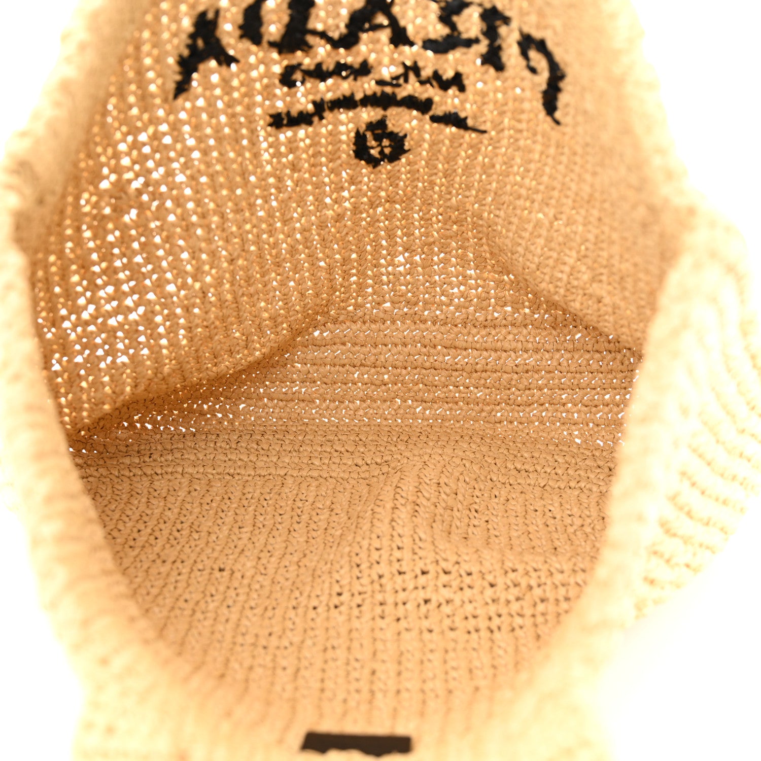 Prada Yarn Raffia Effect Crochet Embroidered Logo Tote Naturale 5 of 10