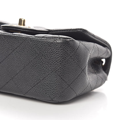 Chanel Metallic Caviar Quilted Mini Square Flap Black 9 of 10