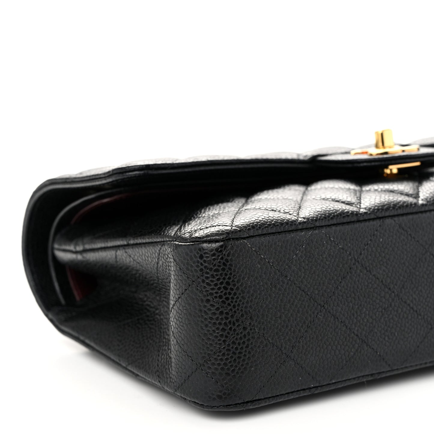 Caviar Quilted Medium Double Flap Black