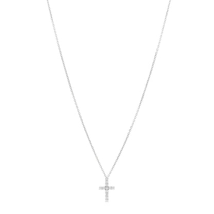 Cartier 18K White Gold Diamond Symbols Cross Pendant Necklace 1 of 5