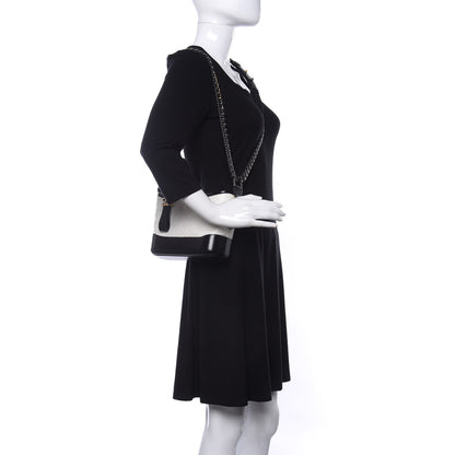 Chanel Aged Calfskin Quilted Small Gabrielle Hobo Black White 2 of 10