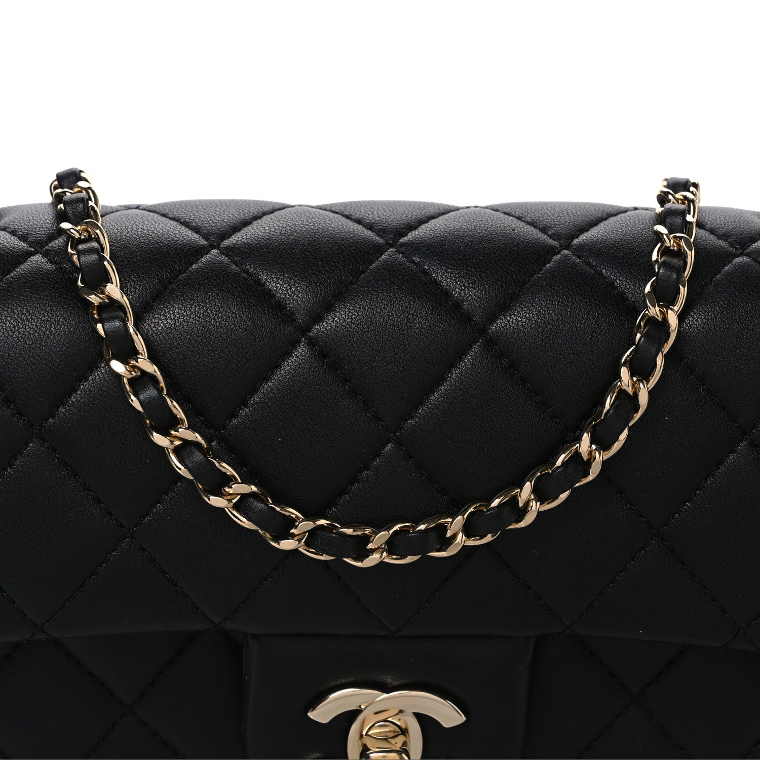 Chanel Lambskin Quilted Enamel Mini Rectangular Pearl Crush Flap Black 8 of 10