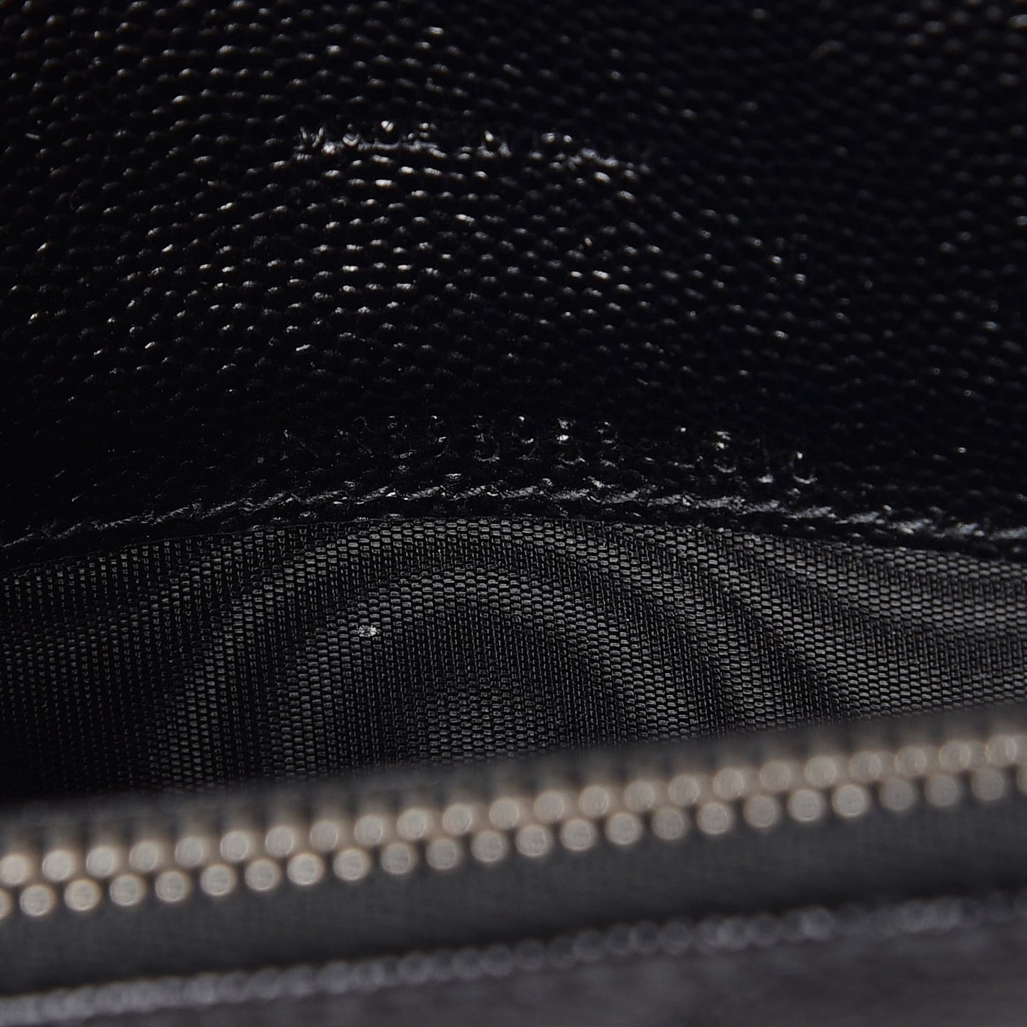 Grain De Poudre Matelasse Chevron Monogram Envelope Chain Wallet Black