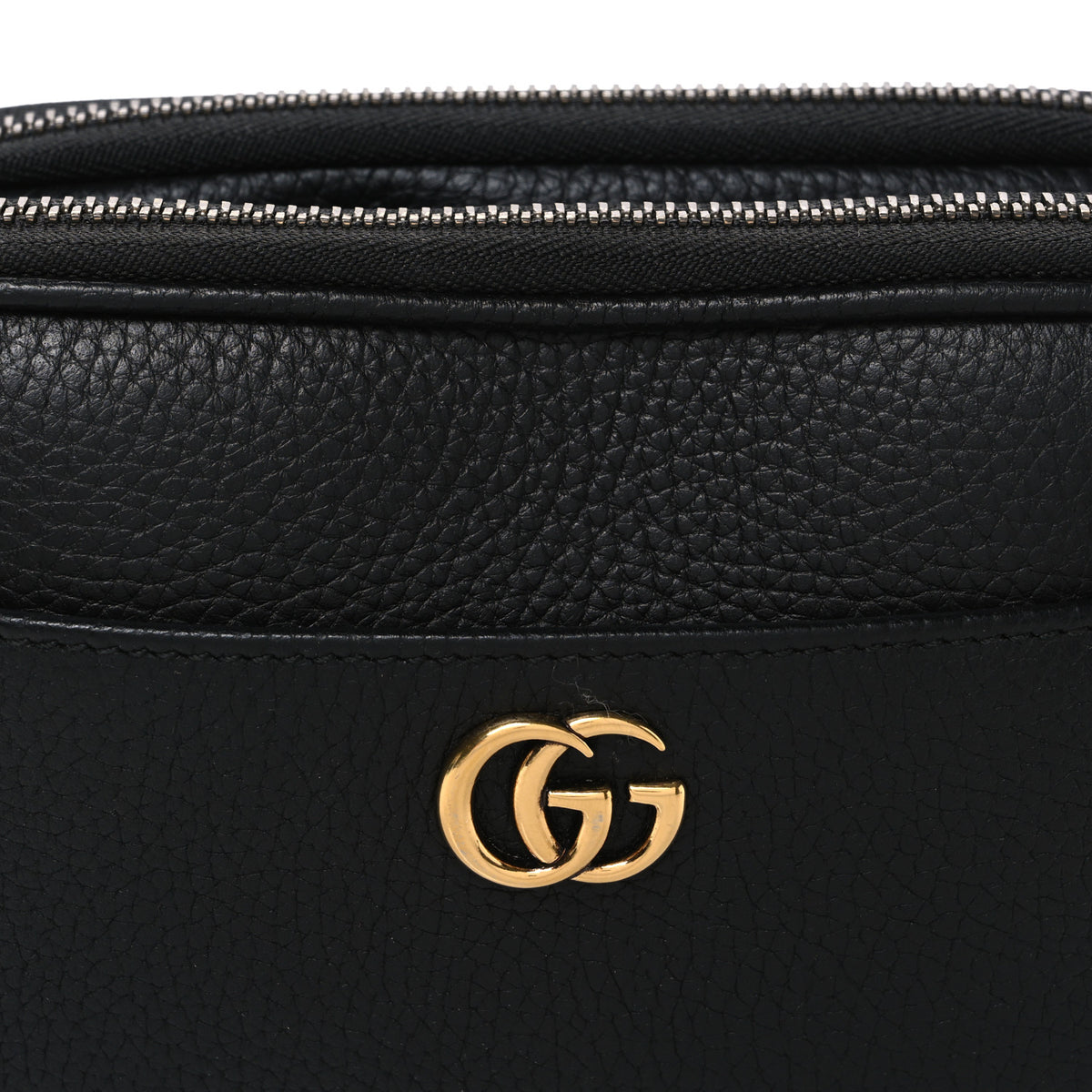 Pebbled Calfskin Super Mini GG Marmont Chain Shoulder Bag Black