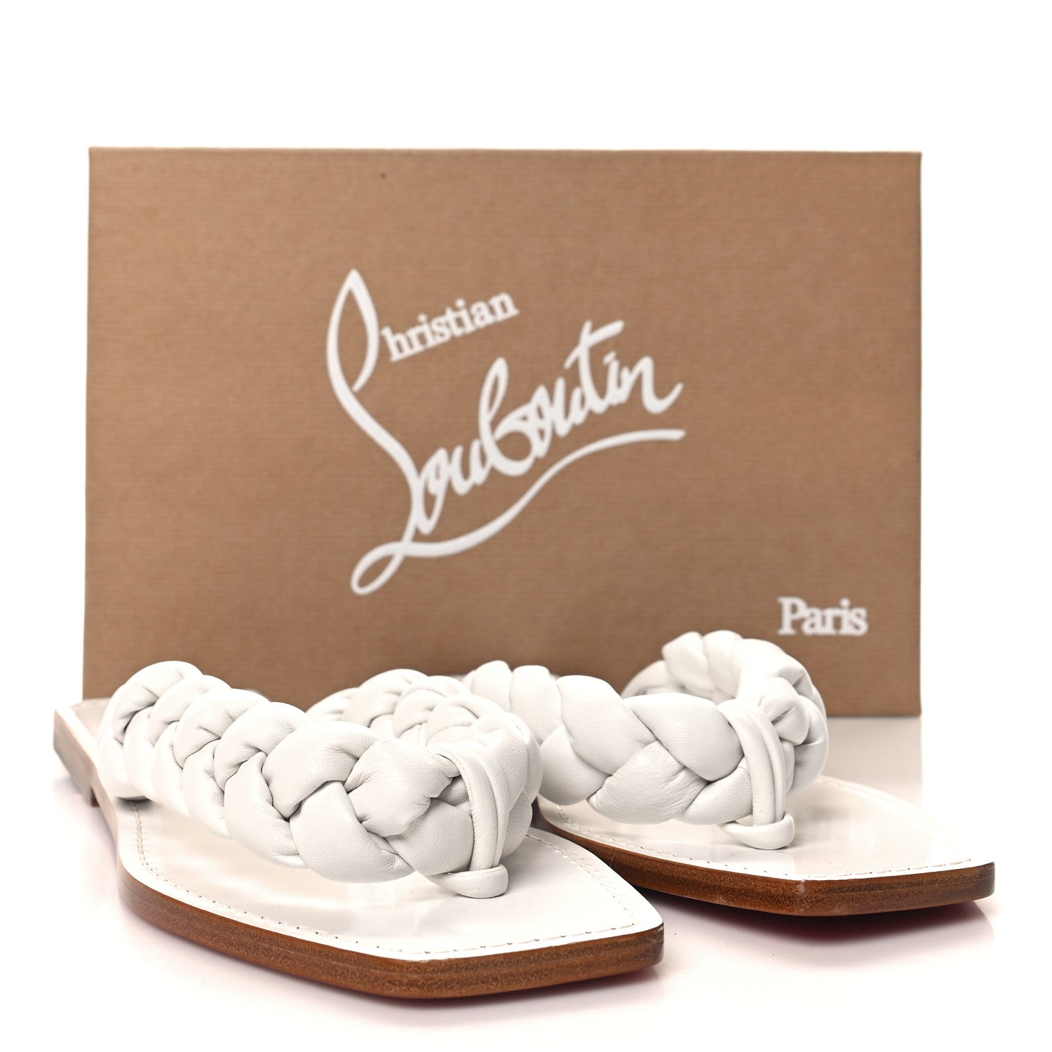 Christian Louboutin Nappa Braided Briotonga Flat Sandals 40 White 8 of 8