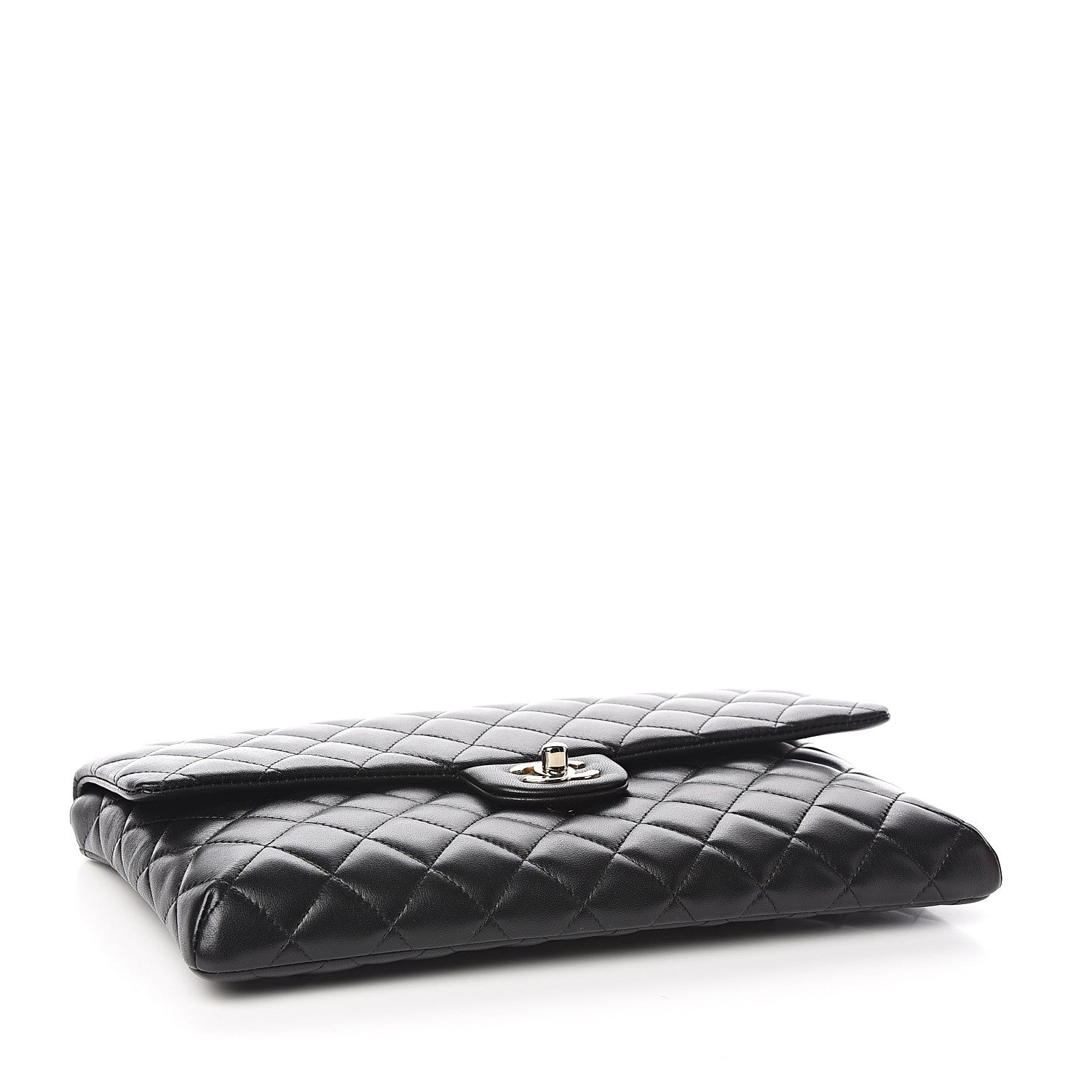 Chanel Lambskin Quilted Flap Clutch Black 3 of 10