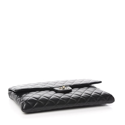 Chanel Lambskin Quilted Flap Clutch Black 3 of 10