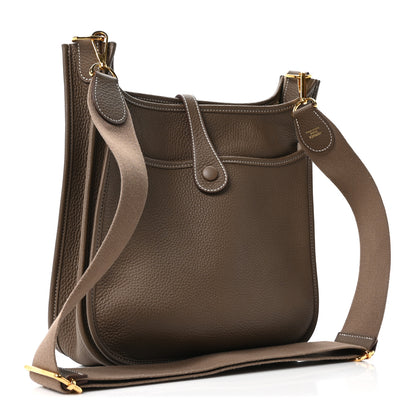 Hermes Taurillon Clemence Evelyne III PM Etoupe 3 of 10