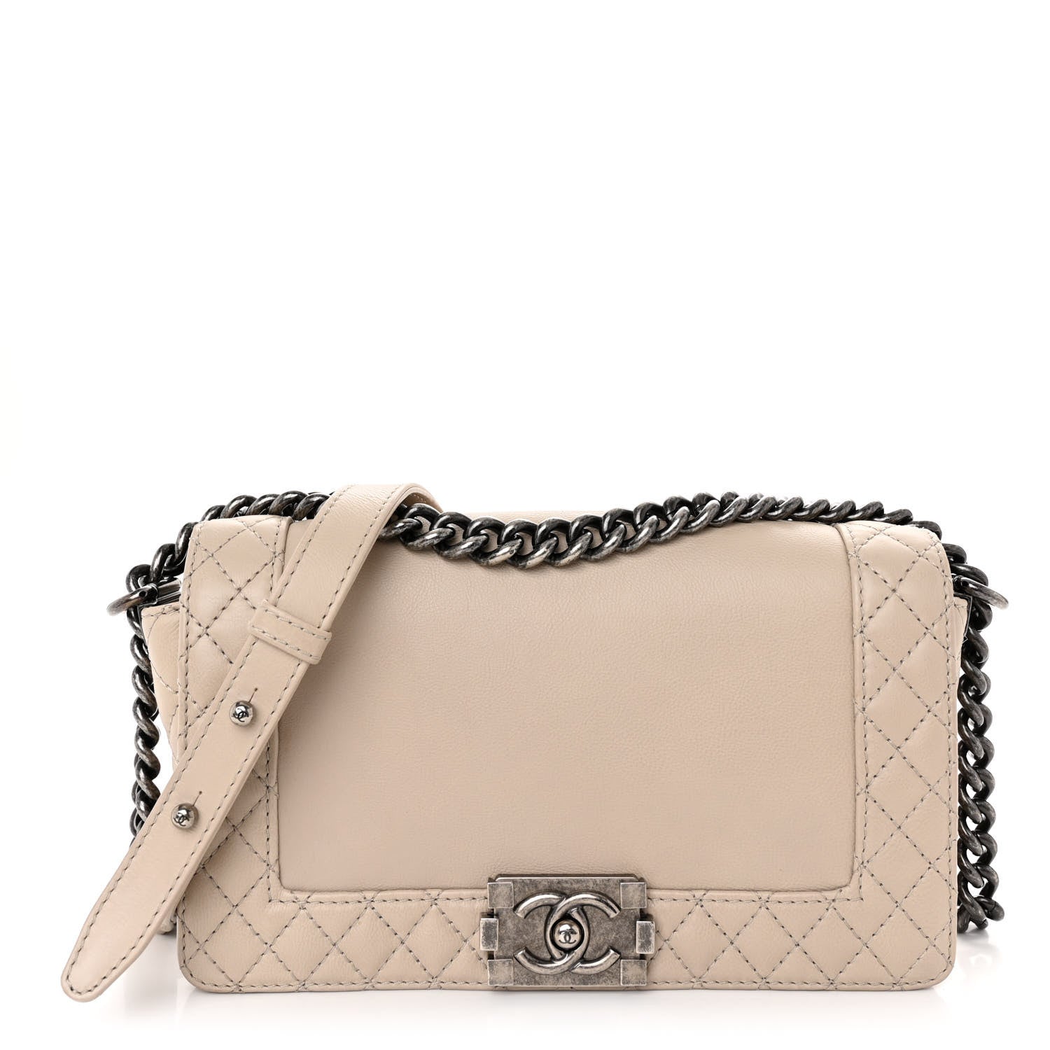 Chanel Calfskin Medium Boy Reverso Flap Beige 1 of 10