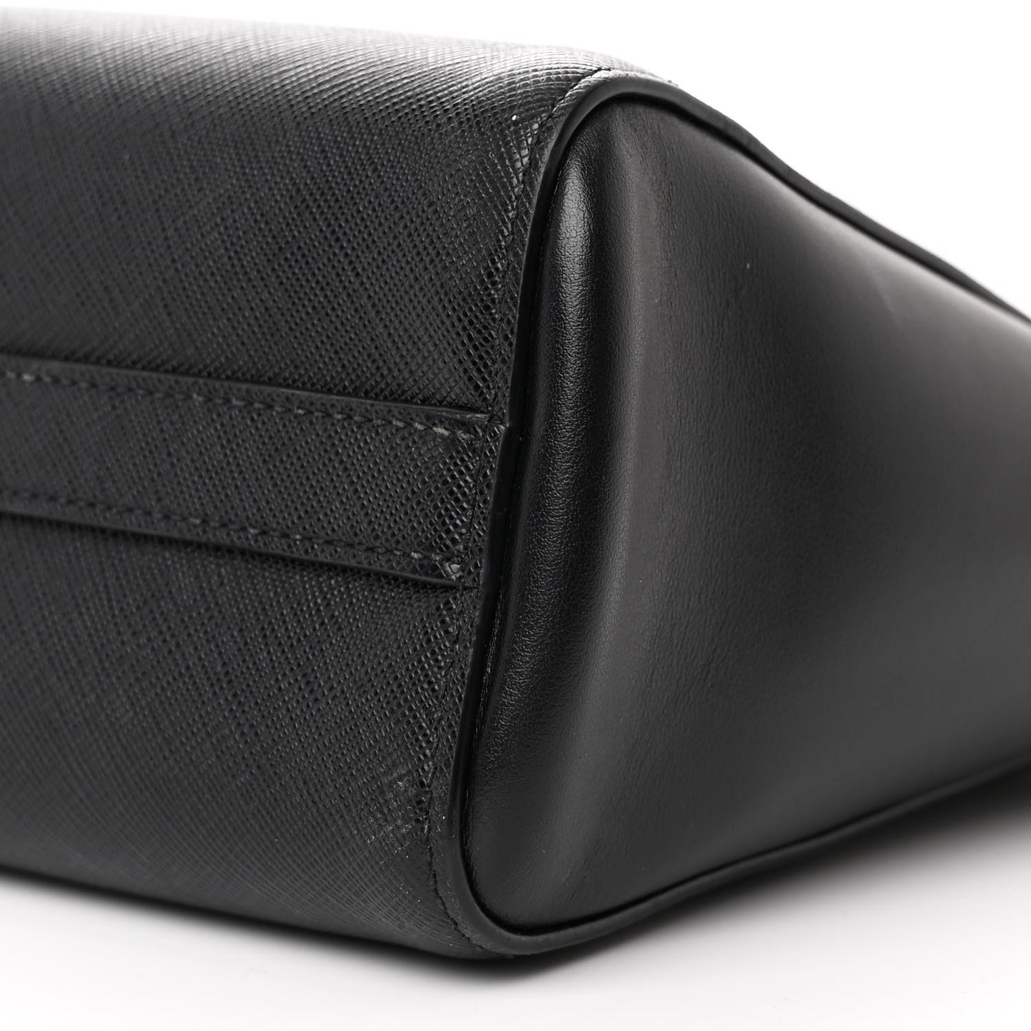 Saffiano Soft Calfskin Small Zippered Tote Black
