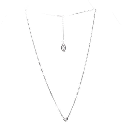 Cartier 18K White Gold Diamond D'Amour Heart Pendant Necklace 3 of 7