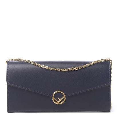Fendi Vitello Liberty Lucido F is Fendi Continental Envelope Wallet On Chain Blueberry 1 of 10