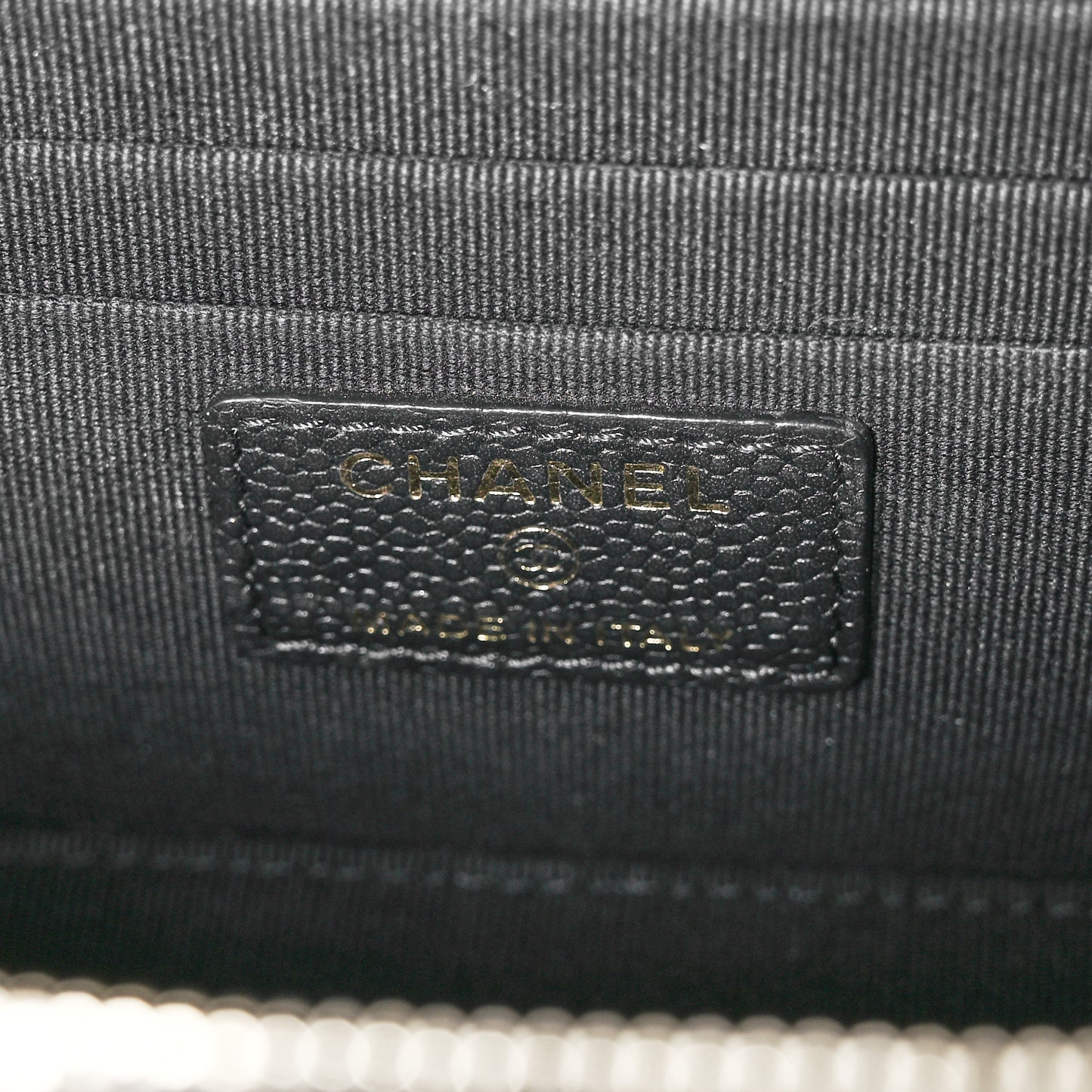 Caviar Quilted Small Tiny CC Vanity Case With Chain Black