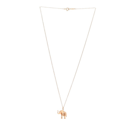 Tiffany 18K Rose Gold Mini Save The Wild Elephant Pendant Necklace 3 of 5