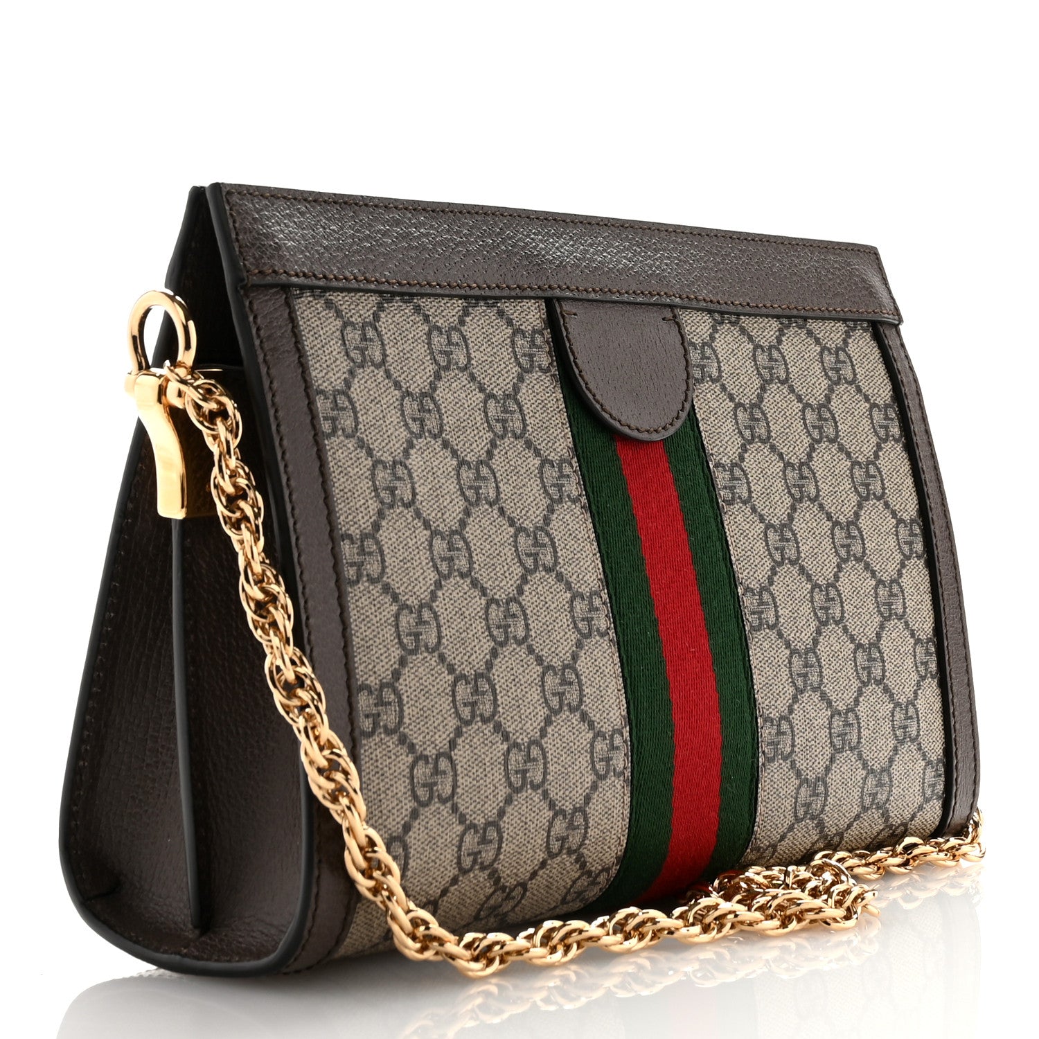 Gucci GG Supreme Monogram Web Small Ophidia Chain Shoulder Bag Brown 3 of 10
