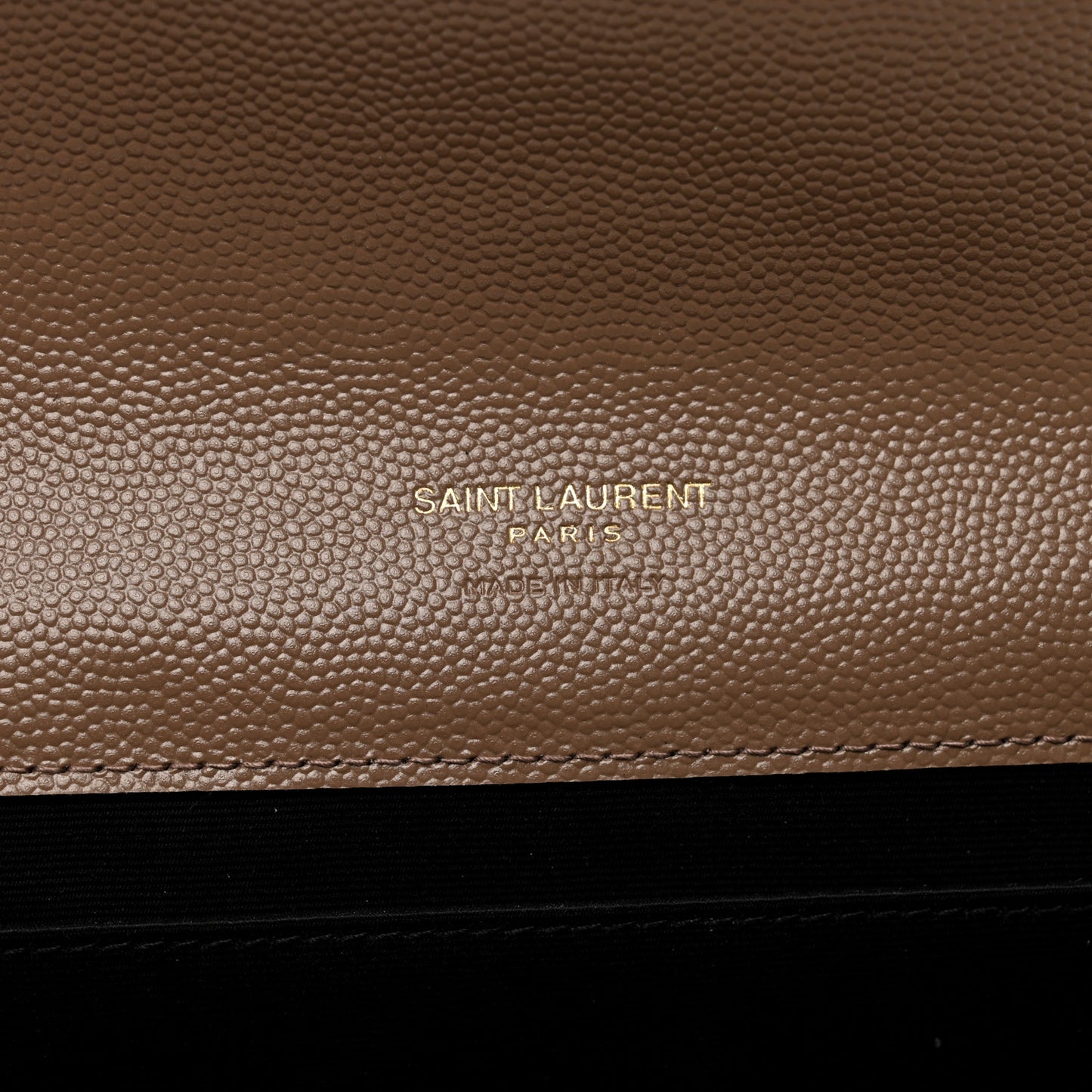 Grain De Poudre Matelasse Chevron Monogram Cassandre Flap Pouch Taupe