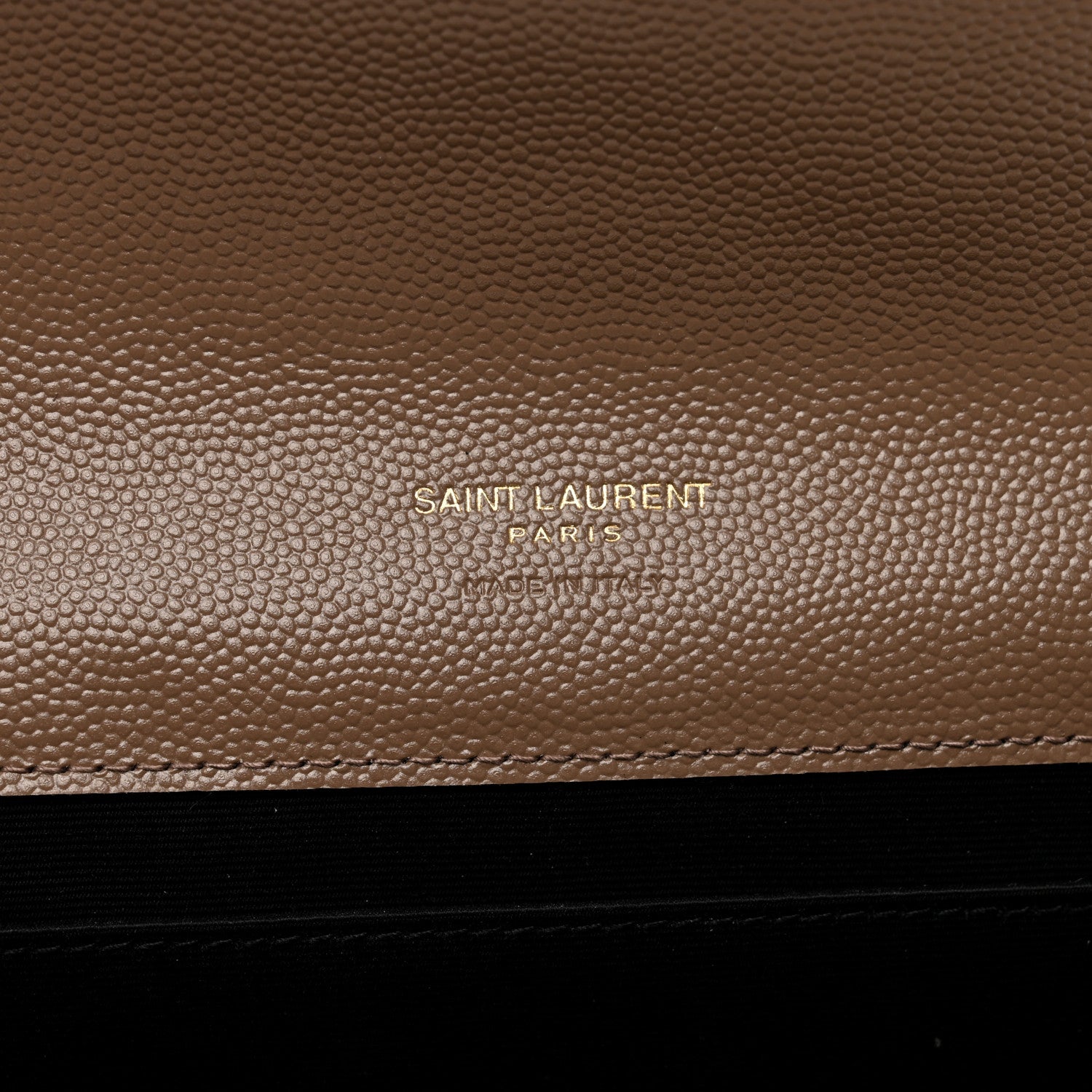 Saint Laurent Grain De Poudre Matelasse Chevron Monogram Cassandre Flap Pouch Taupe 6 of 8
