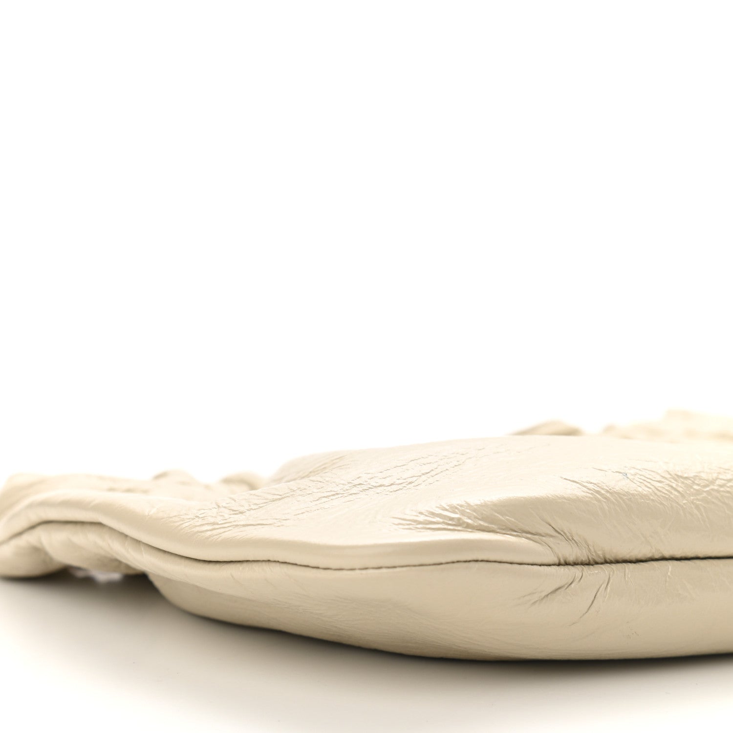 Saint Laurent Calfskin Pac Pac Ruched Hobo Winter White 9 of 11