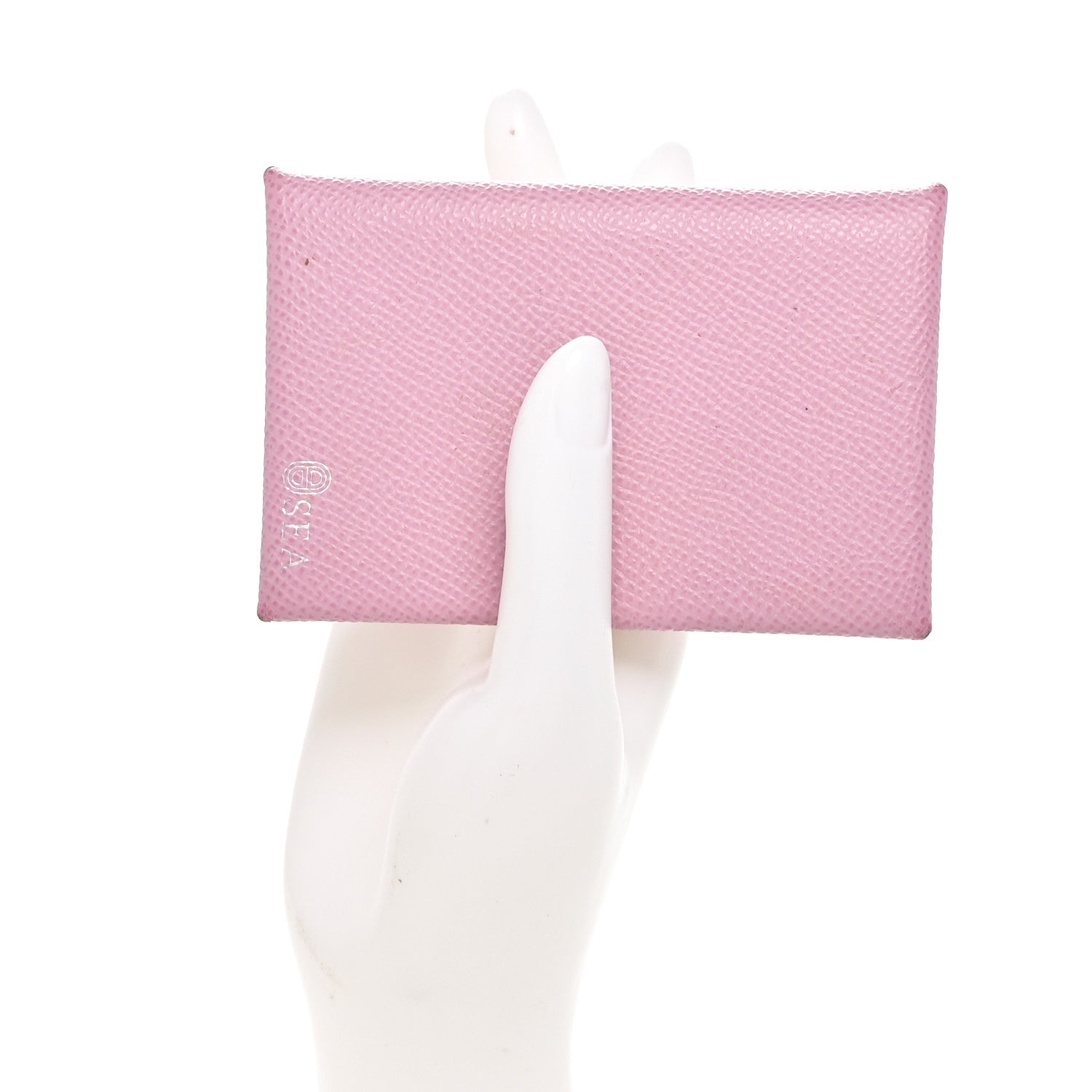 Hermes Epsom Horseshoe Calvi Card Case Mauve Sylvestre Craie 2 of 12