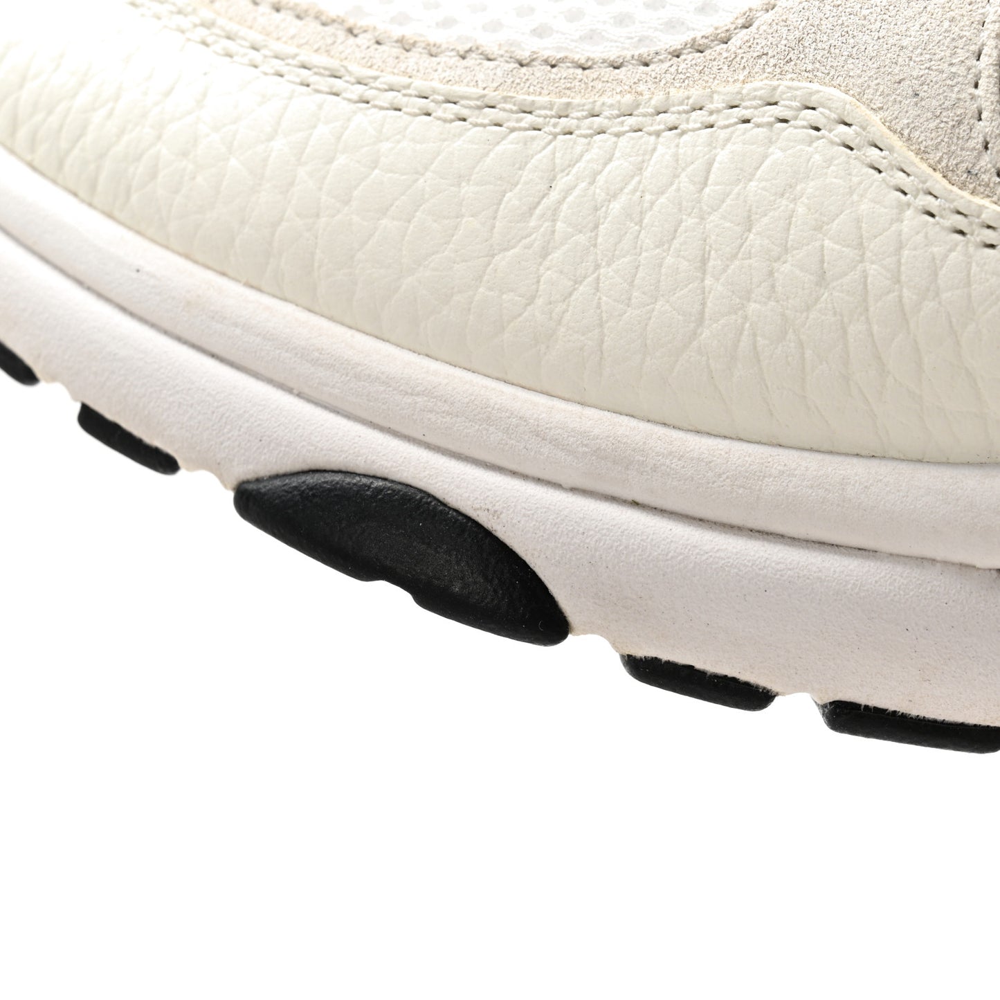 Mesh Suede Grained Calfskin Womens CC Sneakers 37.5 White Black