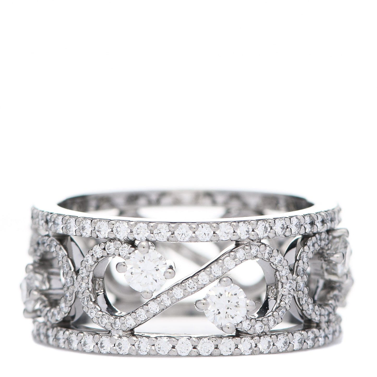 Platinum Diamond Enchant Scroll Ring 54 7