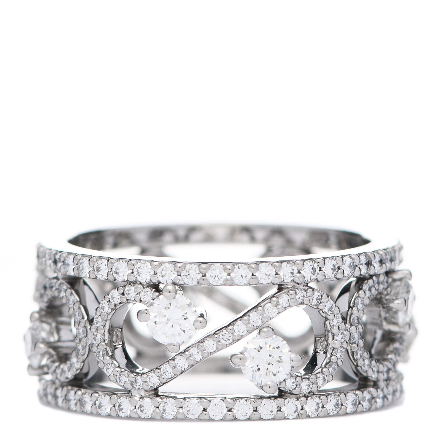 Tiffany Platinum Diamond Enchant Scroll Ring 54 7 3 of 5