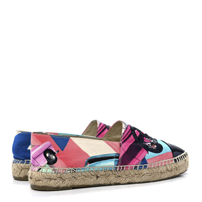 Chanel Fabric Patent CC Espadrilles 38 Multicolor Black 4 of 11