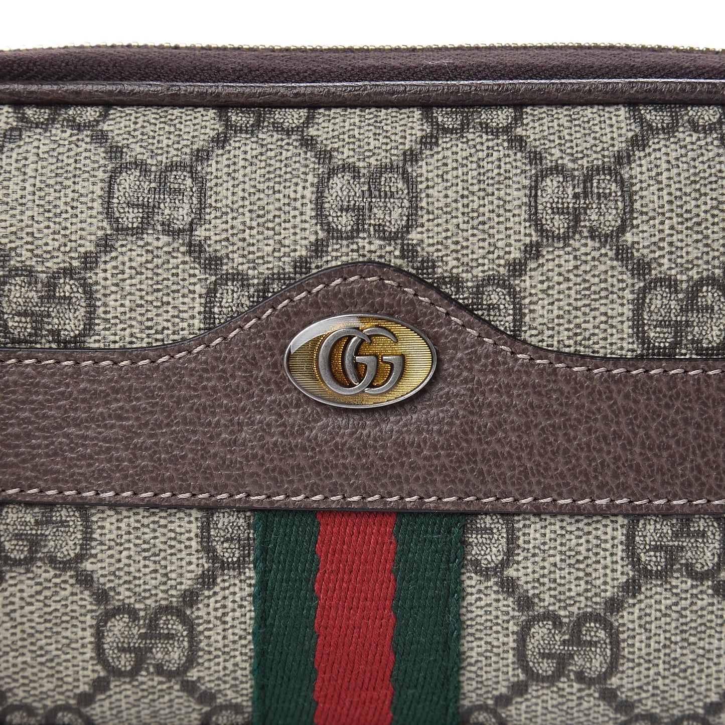 GG Supreme Monogram Ophidia Belted iPhone Case 85 34 Dark Brown