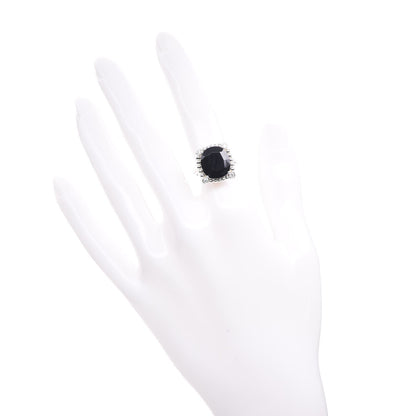 Tiffany Sterling Silver Black Spinel Diamond 15mm Ziegfeld Ring 50 5.25 2 of 8