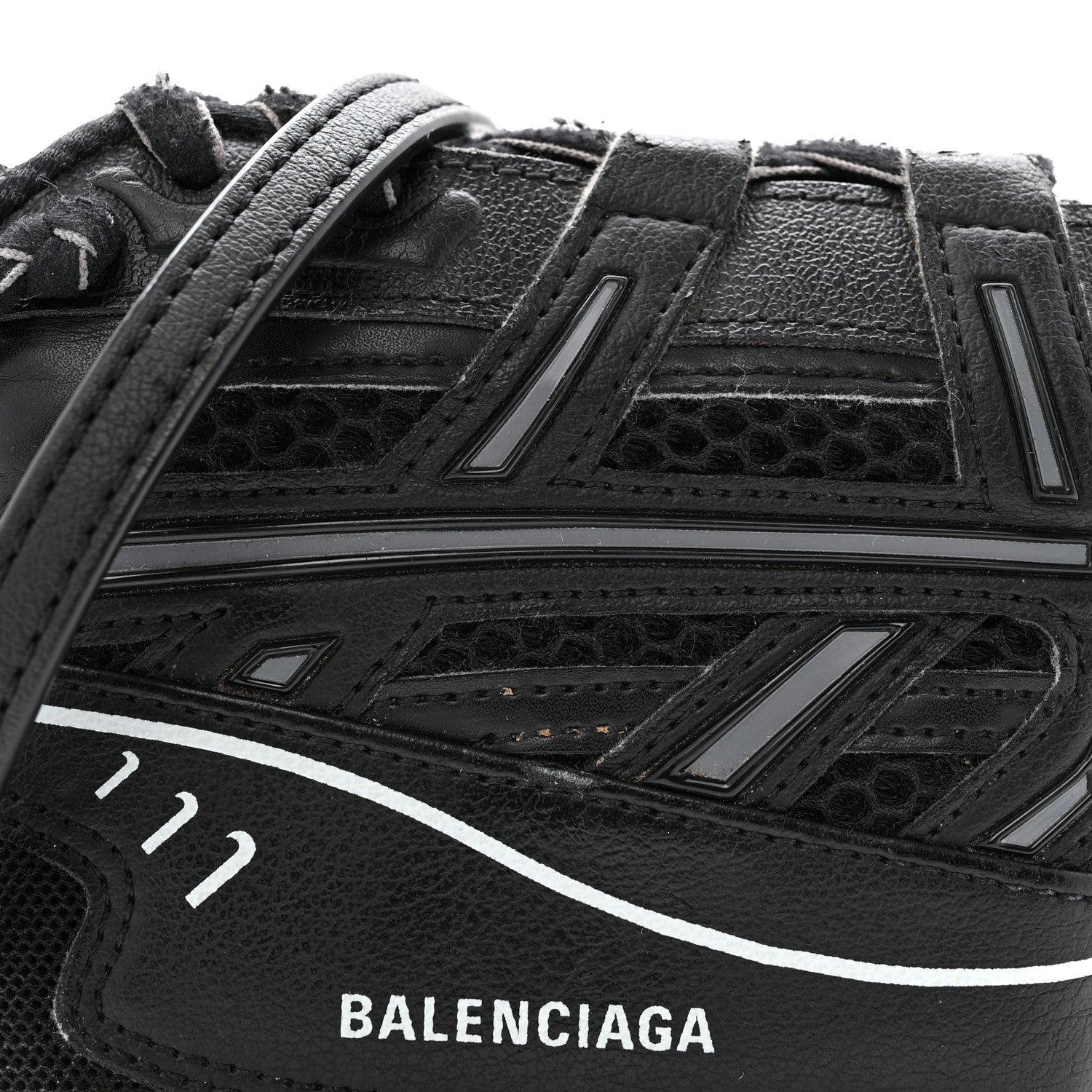 Balenciaga Faux Calfskin Fabric Sneakerhead Crossbody Wallet Black 7 of 13