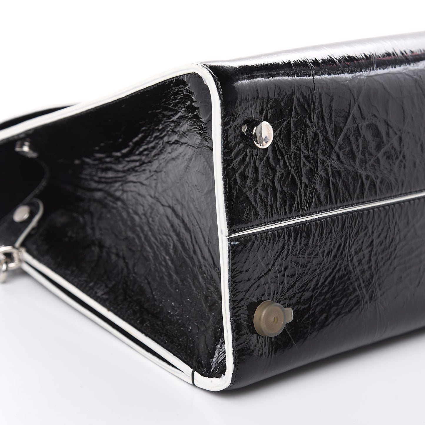 Crinkled Calfskin Medium Diorever Flap Black