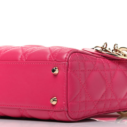 Christian Dior Lambskin Cannage Mini Lady Dior Fuchsia 10 of 10