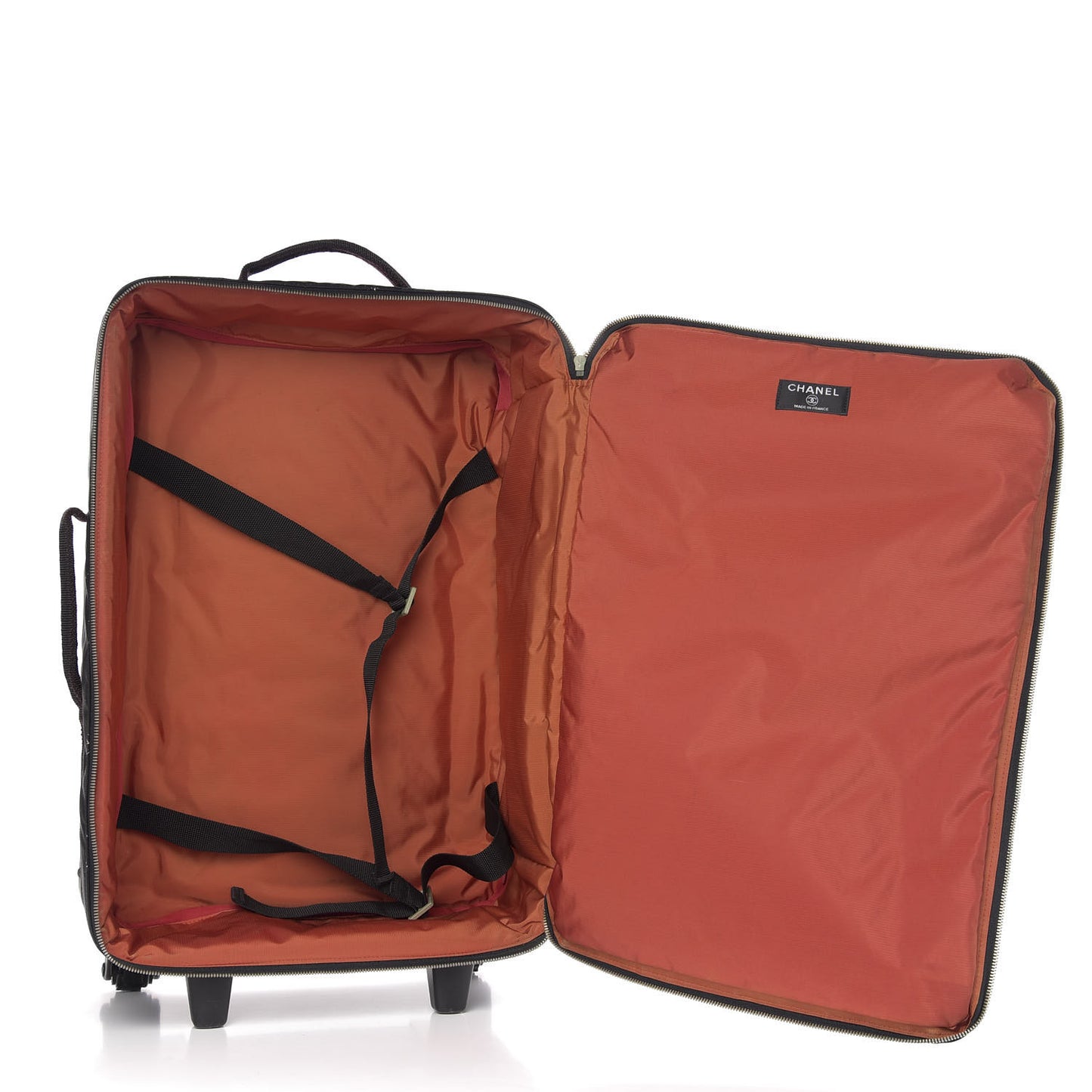 Nylon Travel Trolley Rolling Luggage Black