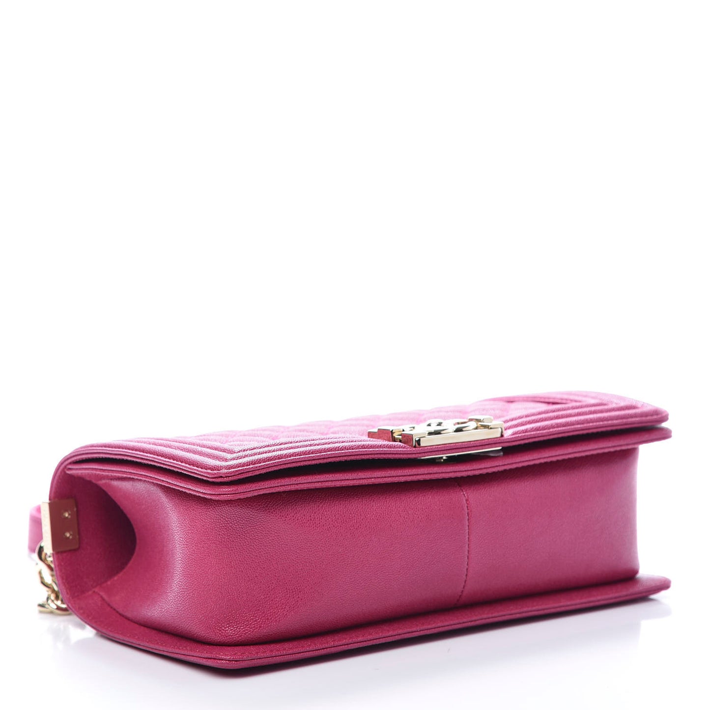 Caviar Quilted Medium Boy Flap Fuchsia