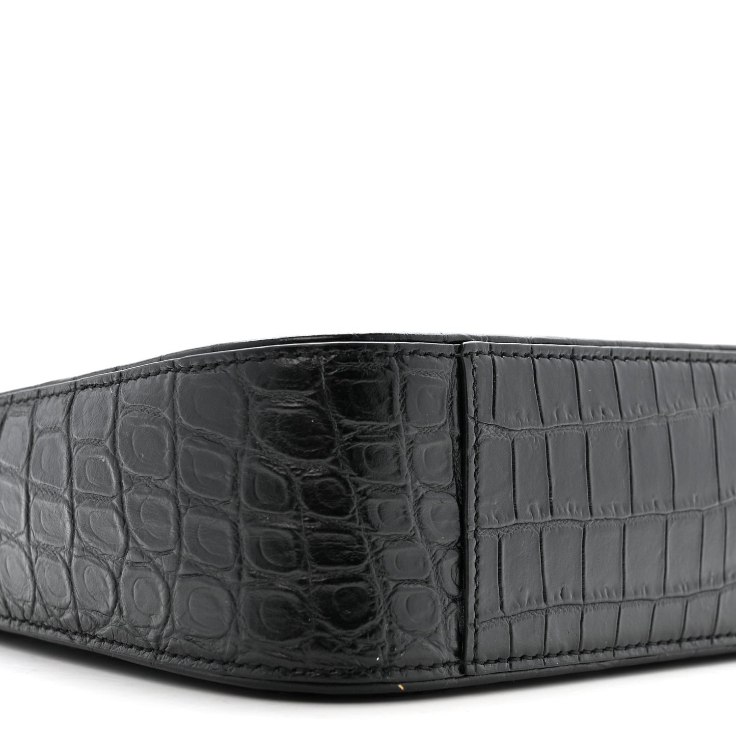 Calfskin Crocodile Embossed Le 5 A 7 Hobo Black