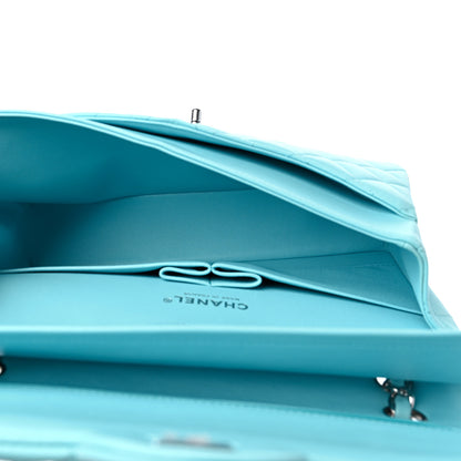 Chanel Lambskin Quilted Medium Double Flap Light Blue 5 of 9